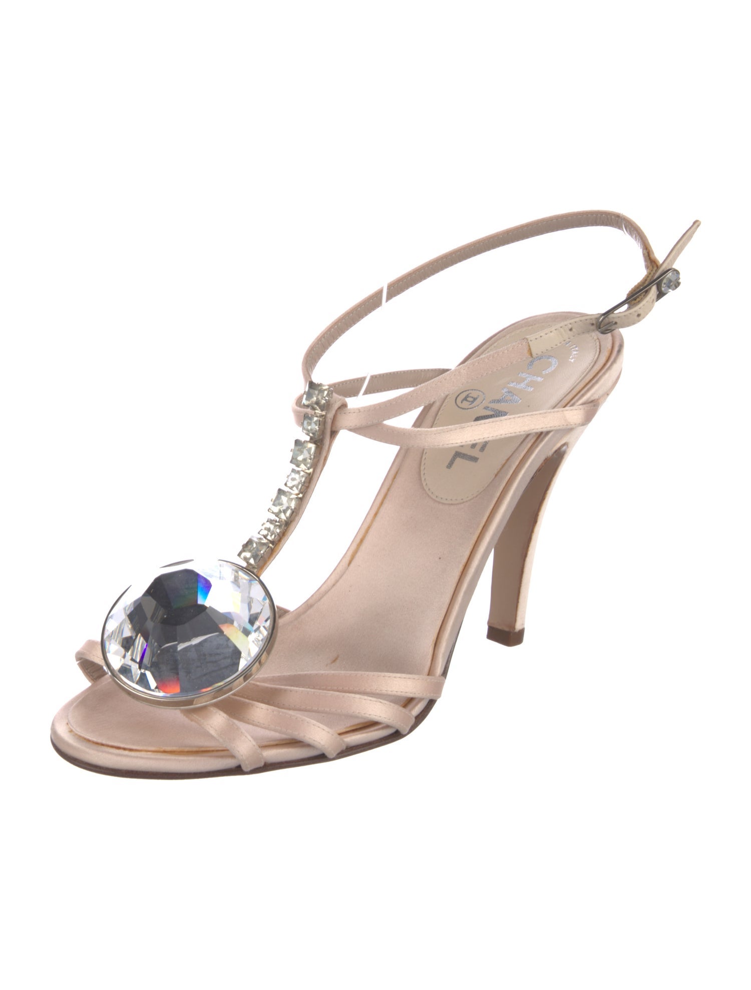 Chanel Interlocking CC Logo Leather T-Strap Pumps