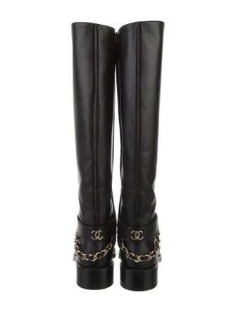 Chanel 2022 Interlocking CC Logo Riding Boots