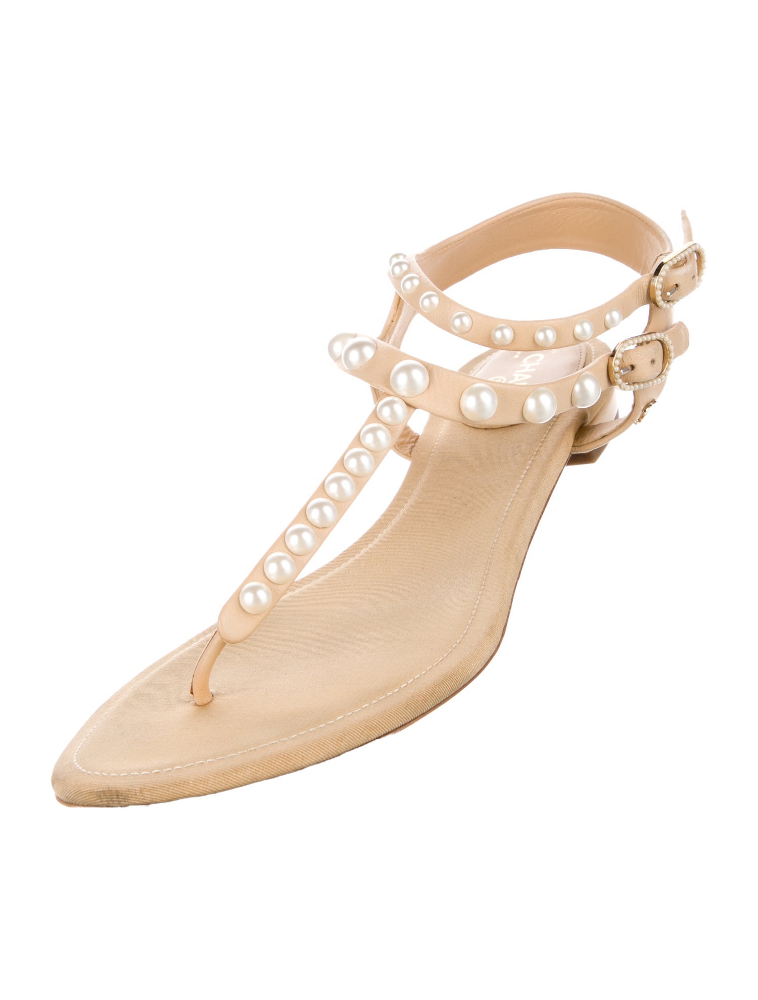 Chanel 2016 Interlocking CC Logo T-Strap Sandals