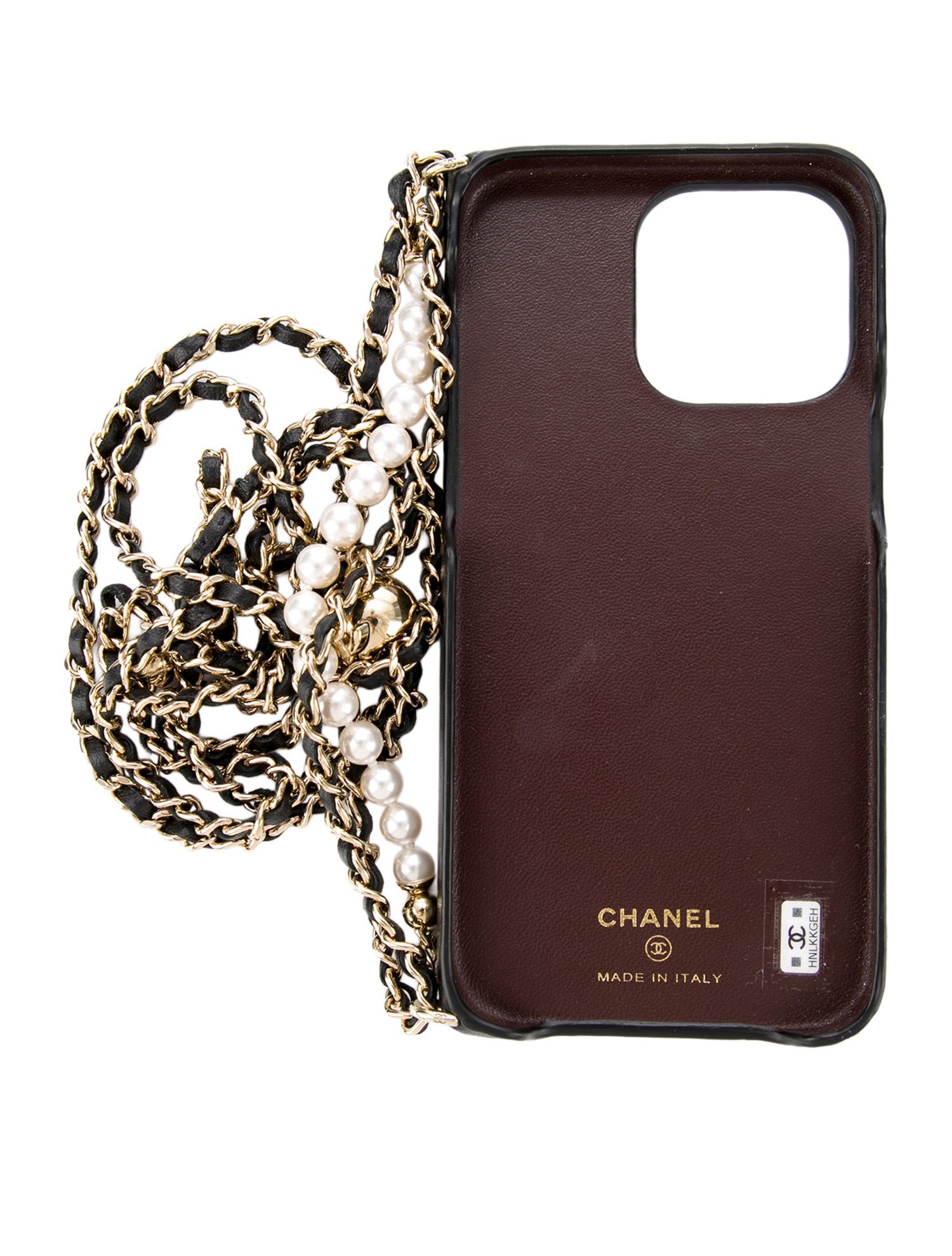 Chanel Pearl Crush iPhone 15 Pro Max W/ Chain