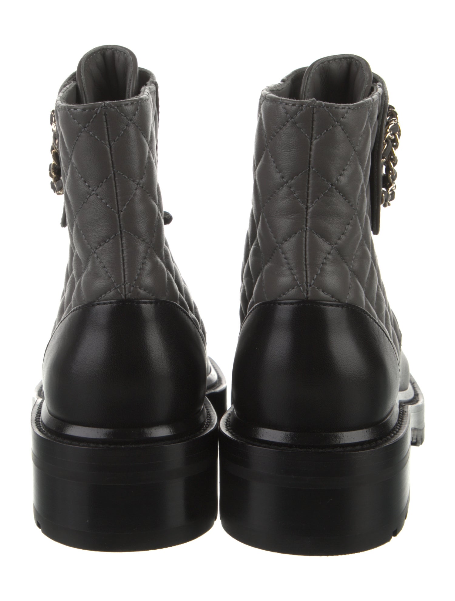 Chanel 2021 Interlocking CC Logo Combat Boots