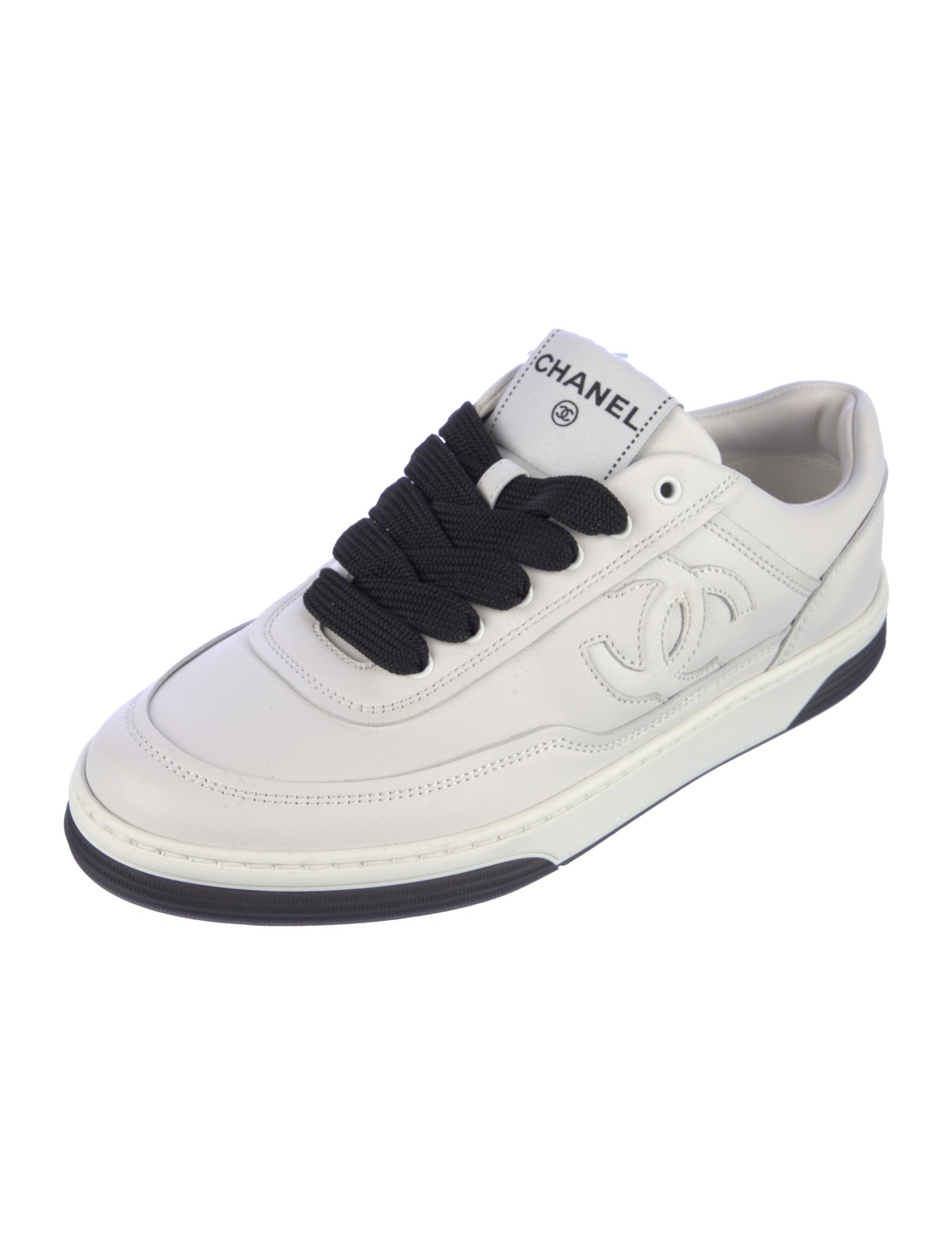 Chanel Interlocking CC Logo Calfskin Sneakers