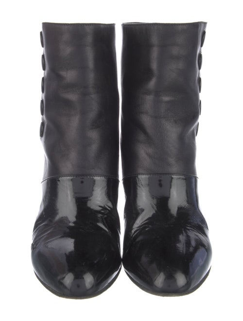 Chanel Interlocking CC Logo Patent Leather Boots