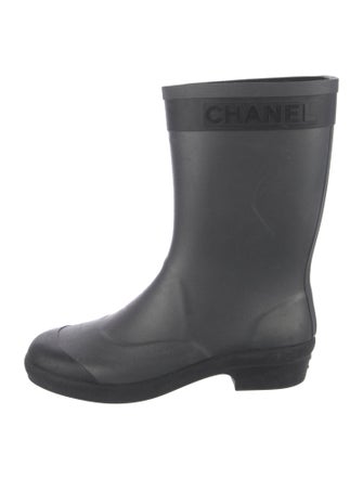 Chanel Interlocking CC Logo Rubber Rain Boots