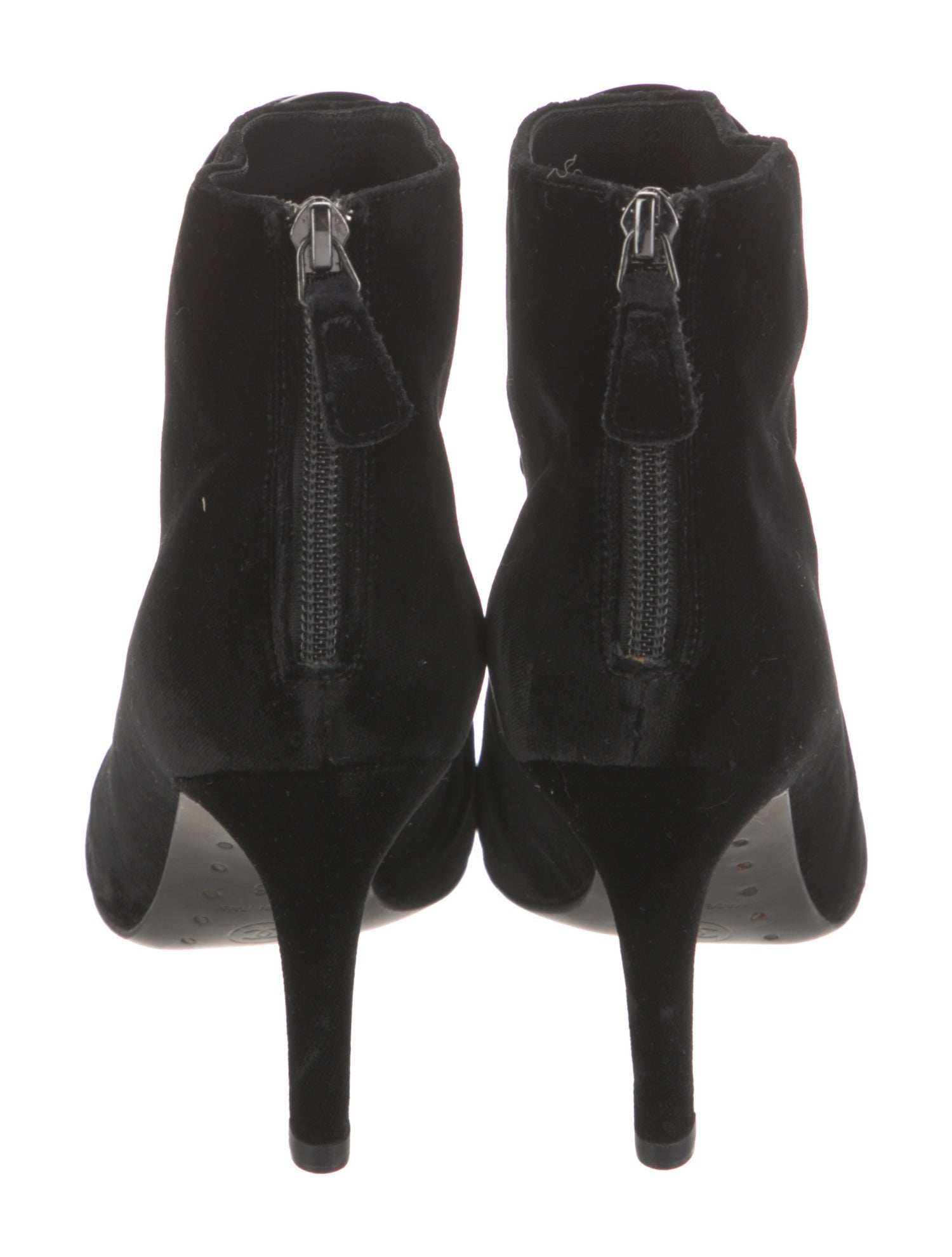 Chanel Interlocking CC Logo Velvet Lace-Up Boots