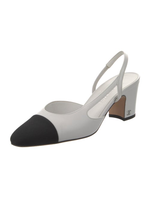 Chanel Interlocking CC Logo Lambskin Slingback Pumps