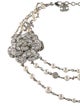 Chanel Faux Pearl & Strass Logo Camellia Multistrand Necklace
