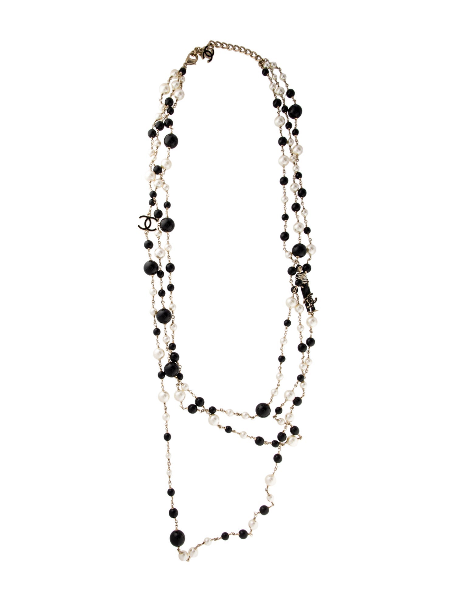 Chanel Faux Pearl & Resin Coco Multistrand Necklace