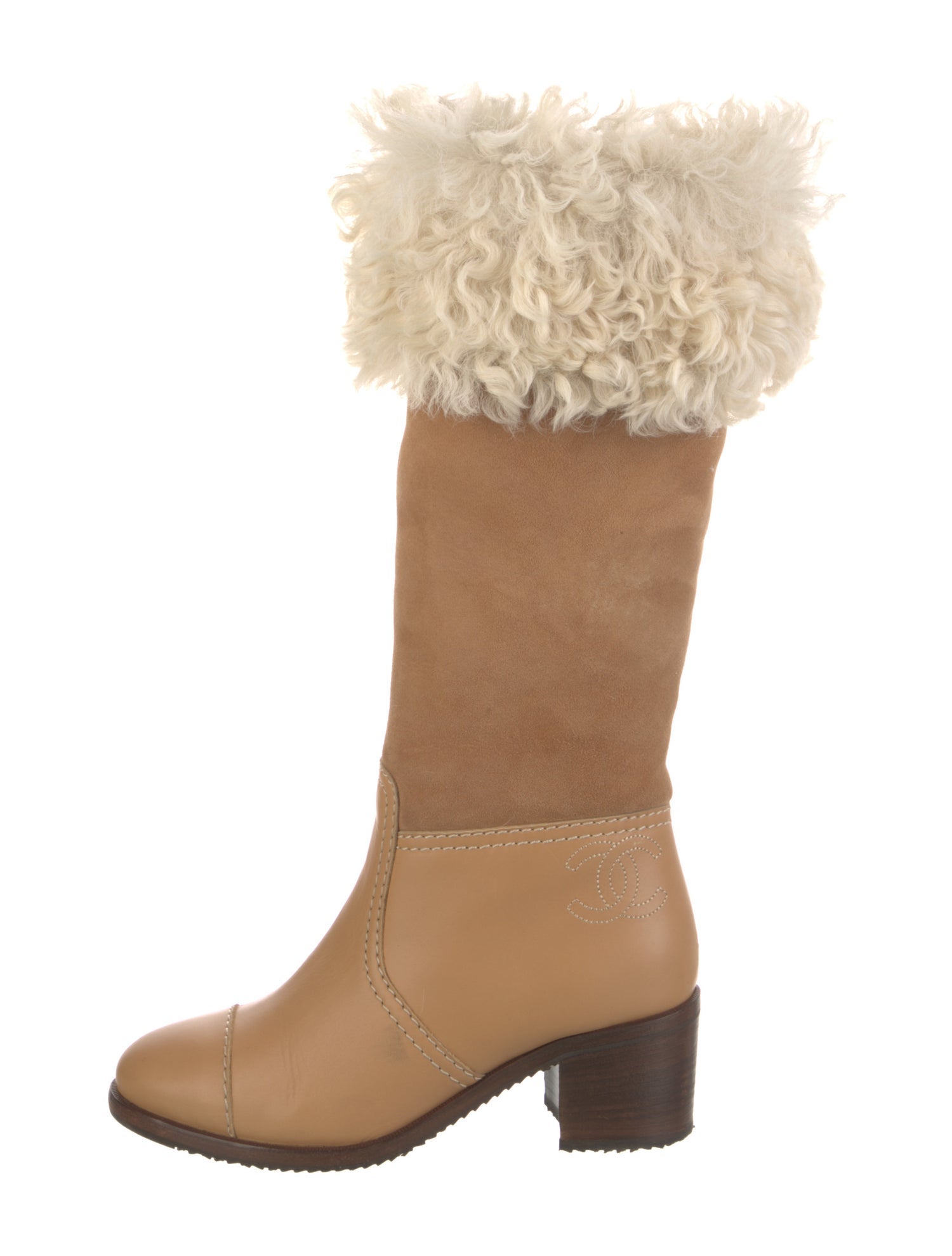 Chanel 2015 Interlocking CC Logo Riding Boots