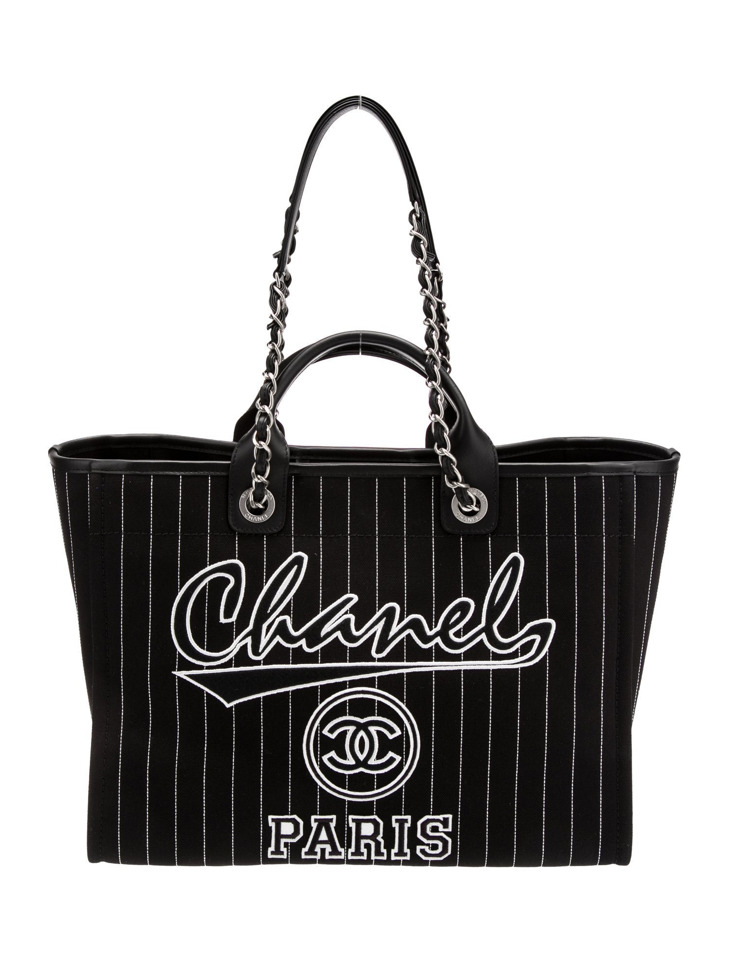 Chanel Large Striped Deauville Tote