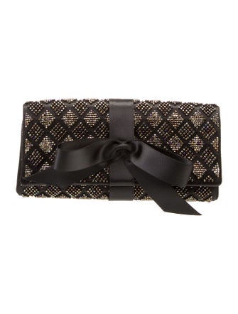 Chanel Satin Beaded Bow Clutch