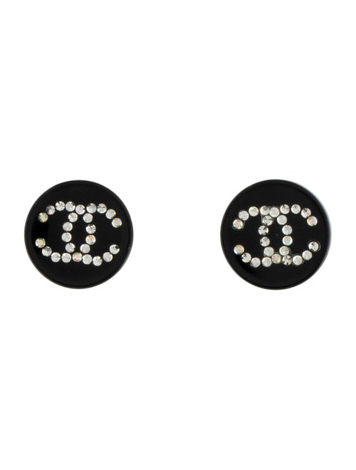 Chanel Crystal & Resin CC Clip-On Earrings