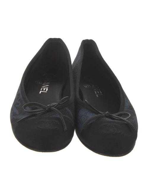 Chanel Interlocking CC Logo Denim Ballet Flats