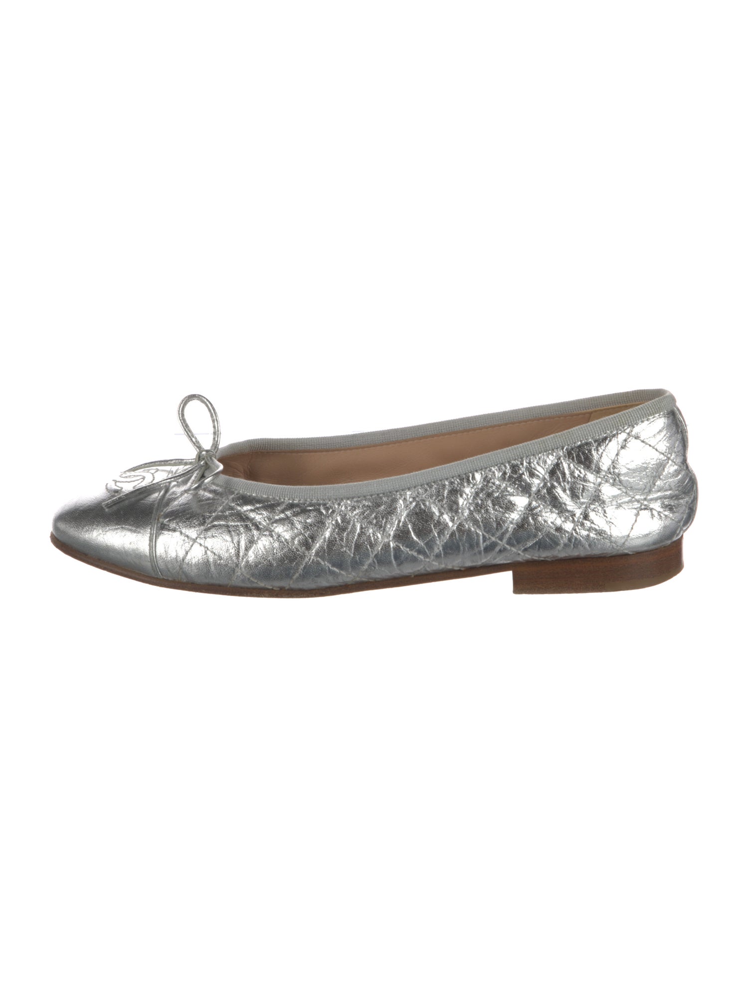 Chanel Interlocking CC Logo Calfskin Ballet Flats