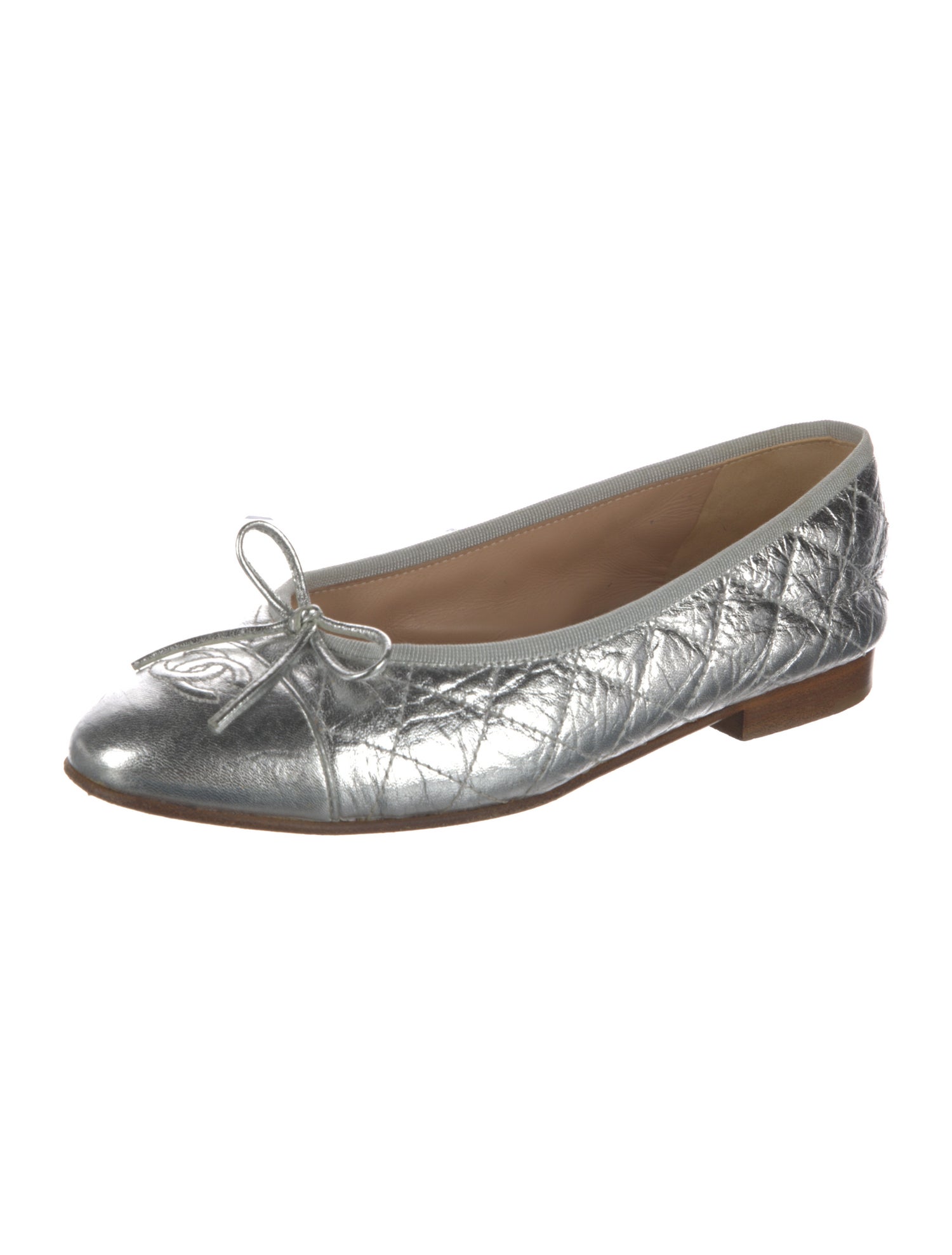 Chanel Interlocking CC Logo Calfskin Ballet Flats