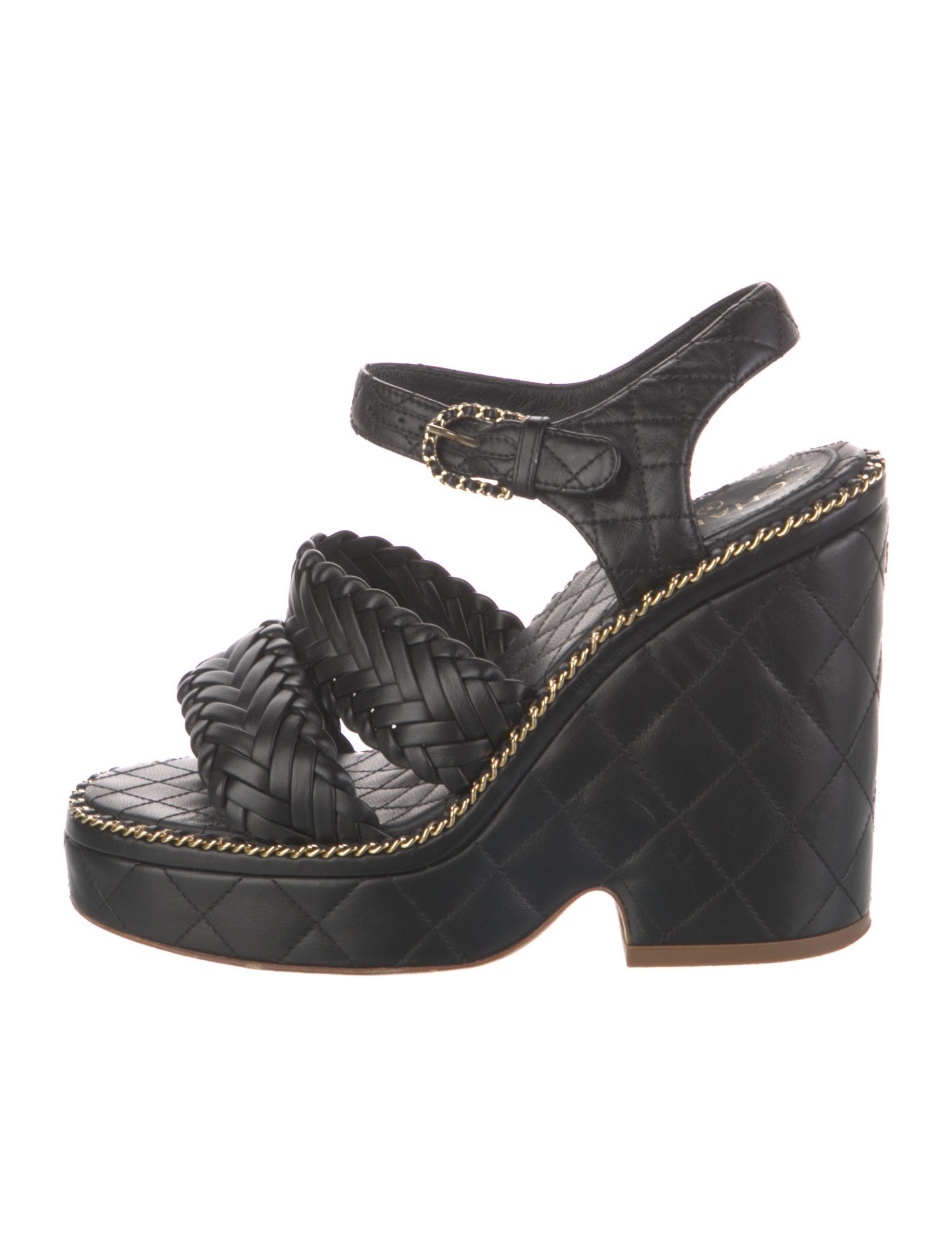 Chanel 2017 Interlocking CC Logo Slingback Sandals