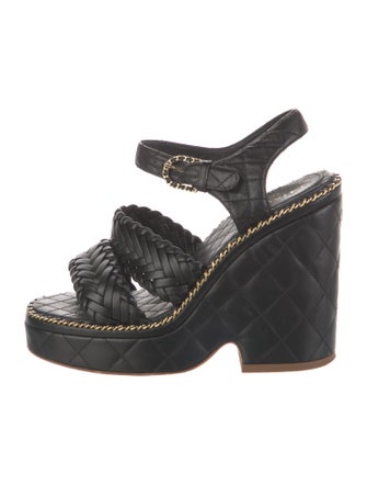 Chanel 2017 Interlocking CC Logo Slingback Sandals