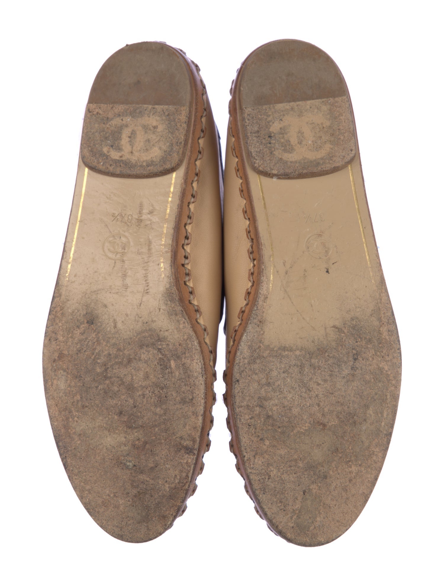 Chanel Interlocking CC Logo Leather Espadrilles