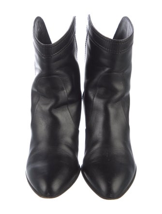 Chanel Interlocking CC Logo Leather Western Boots
