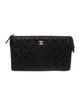 Chanel Quilted Zip Pouch Clutch