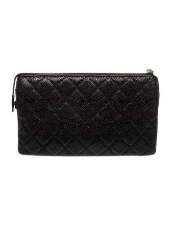 Chanel Quilted Zip Pouch Clutch
