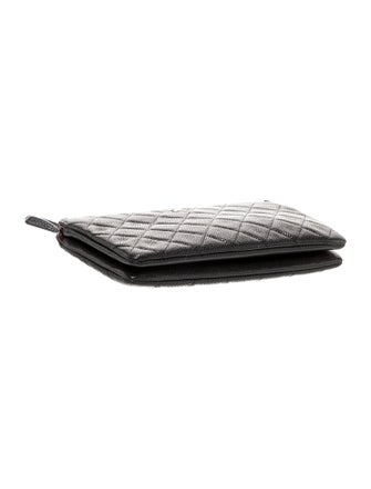 Chanel Quilted Zip Pouch Clutch