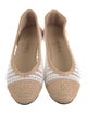 Chanel Interlocking CC Logo Crochet Trim Ballet Flats
