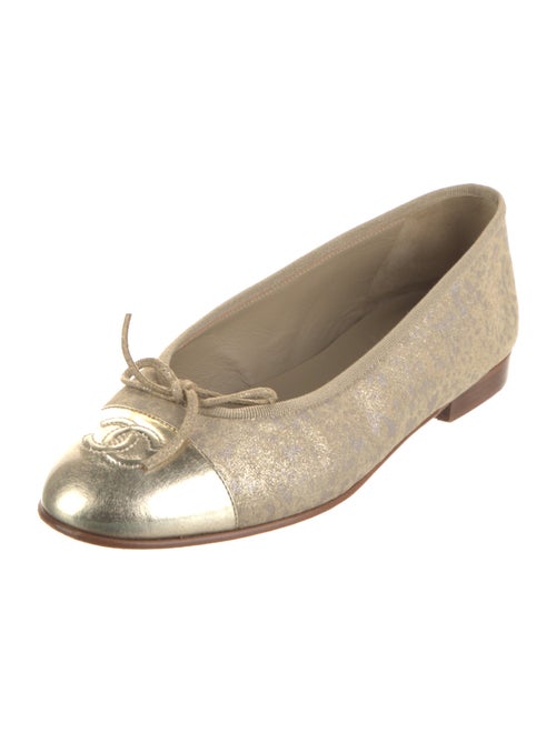 Chanel Interlocking CC Logo Suede Ballet Flats