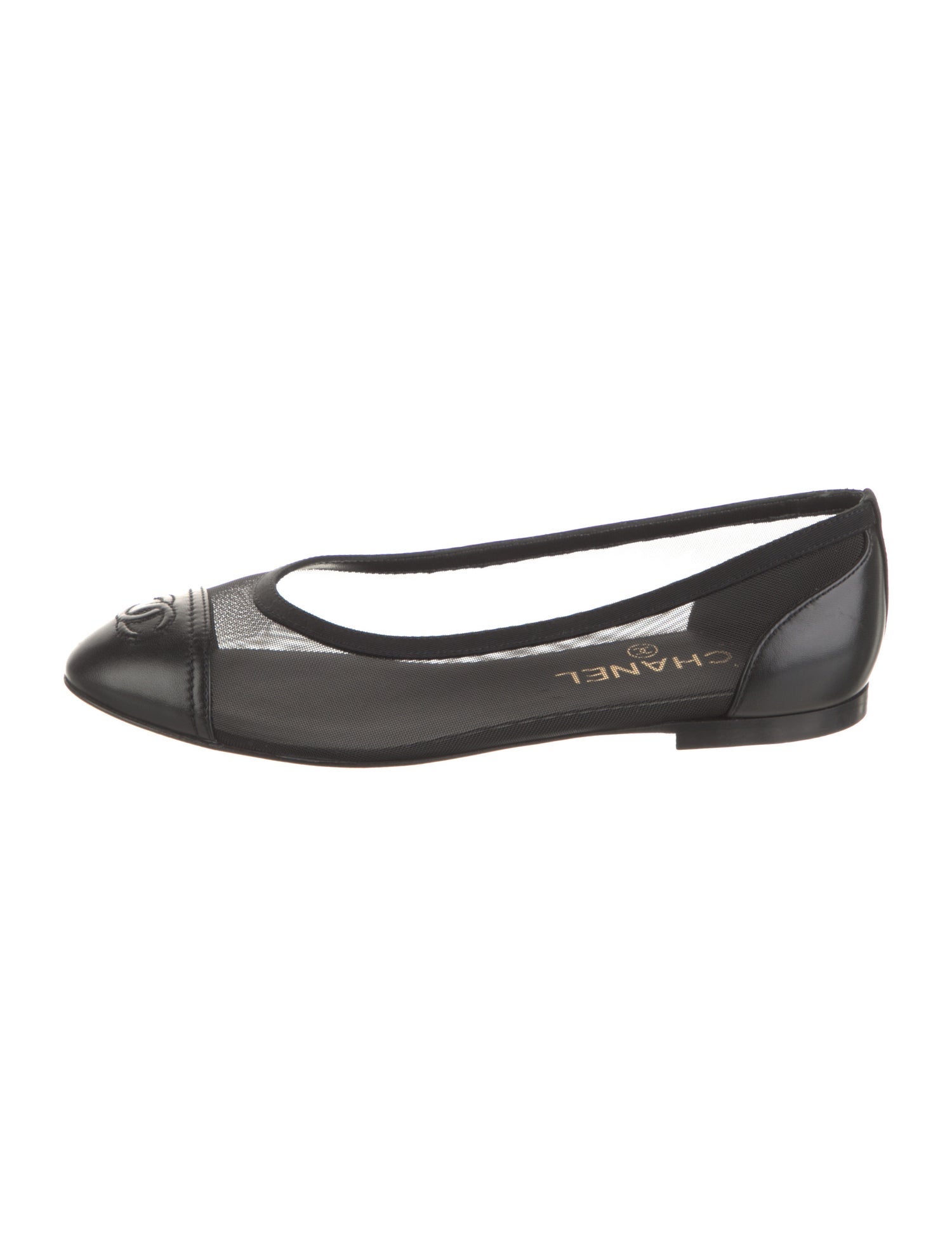 Chanel Interlocking CC Logo Mesh Ballet Flats