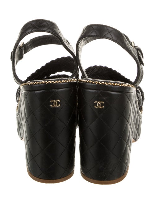 Chanel Interlocking CC Logo Leather Espadrilles