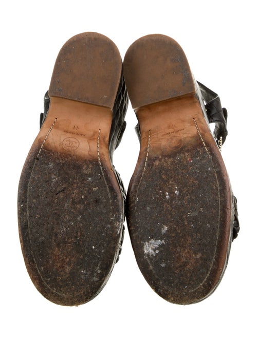 Chanel Interlocking CC Logo Leather Espadrilles