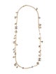 Chanel Faux Pearl & Resin CC Logo Station Long Necklace
