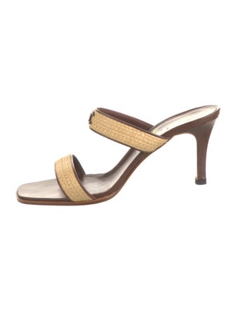 Chanel Interlocking CC Logo Leather Slides