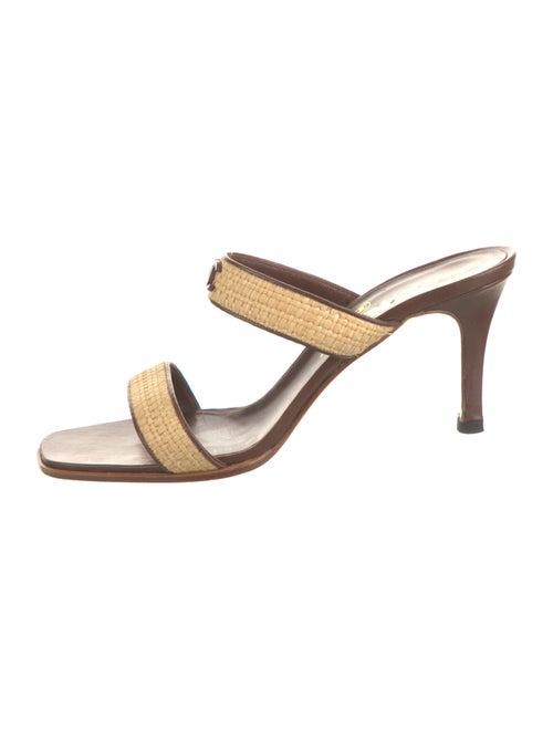 Chanel Interlocking CC Logo Leather Slides