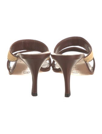 Chanel Interlocking CC Logo Leather Slides