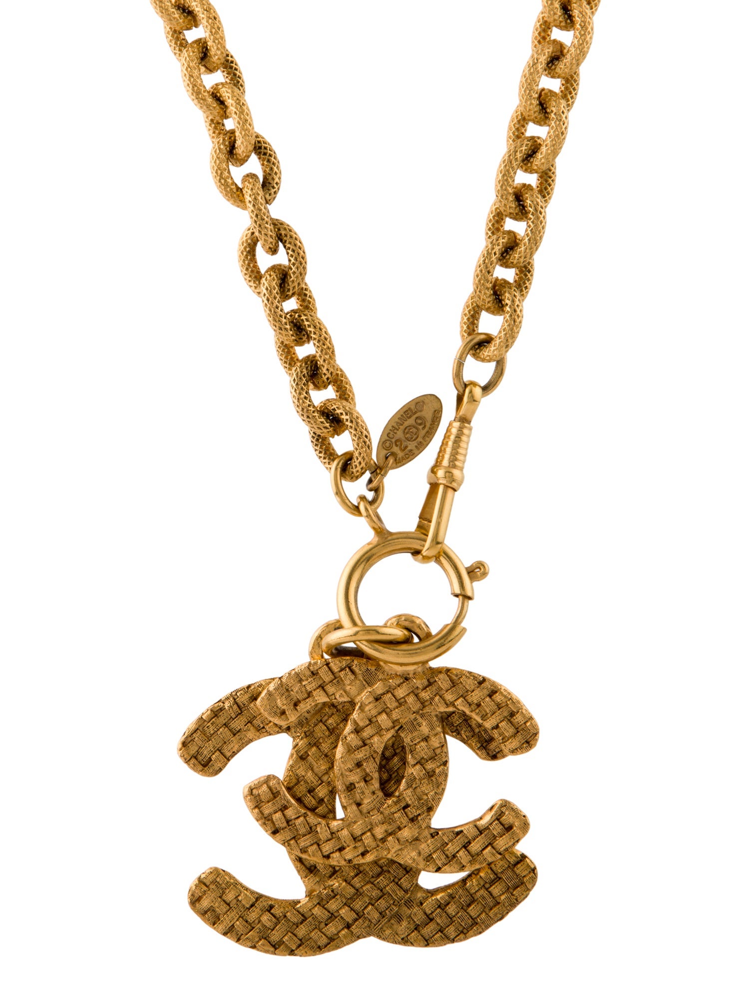 Chanel Vintage Double CC Pendant Necklace