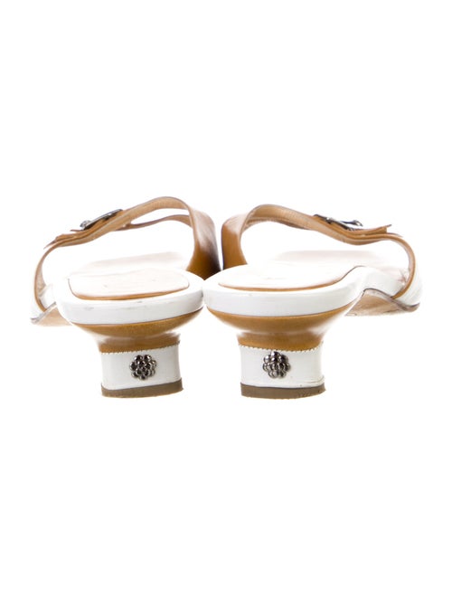 Chanel Interlocking CC Logo Leather Slides