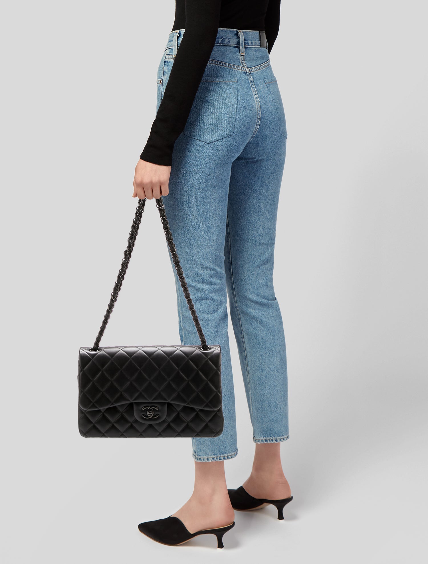 Chanel So Black Classic Jumbo Double Flap Bag