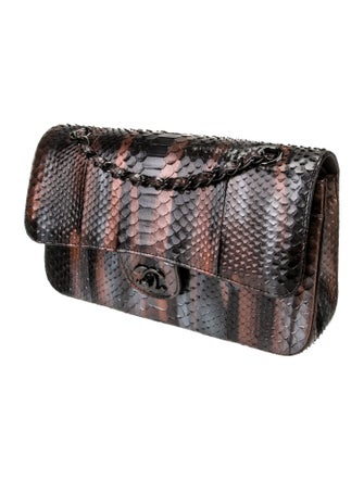 Chanel Python Classic Medium Double Flap Bag