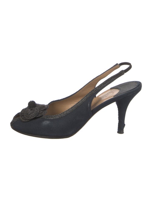 Chanel 2006 Interlocking CC Logo Slingback Pumps