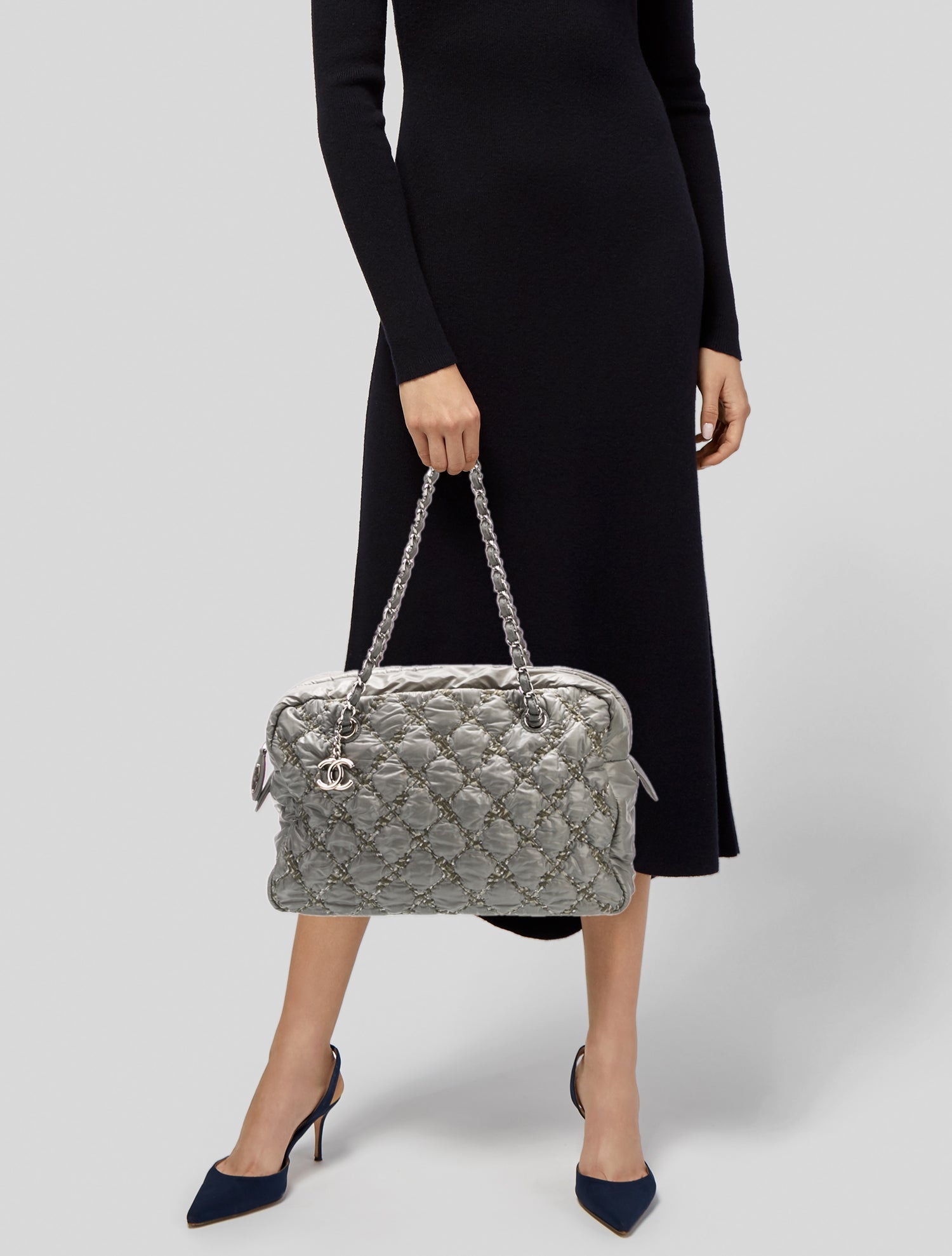 Chanel Tweed On Stitch Bowler Bag