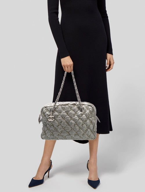 Chanel Tweed On Stitch Bowler Bag