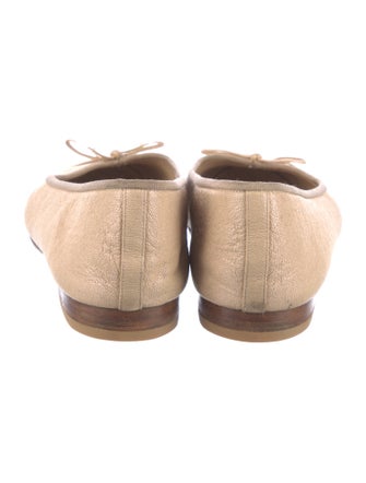 Chanel Interlocking CC Logo Bow Accents Ballet Flats