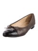 Chanel Interlocking CC Logo Leather Ballet Flats