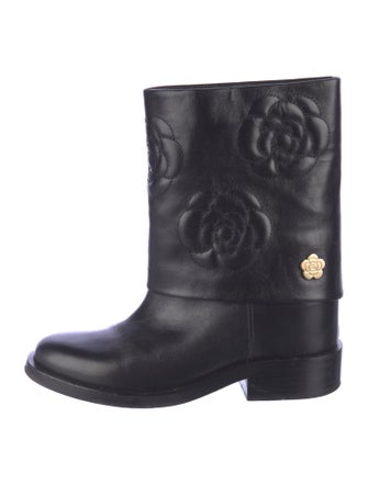 Chanel 2016 Interlocking CC Logo Moto Boots