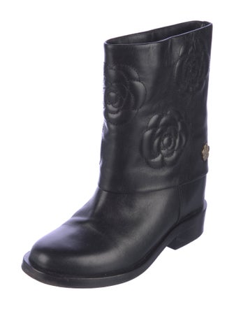 Chanel 2016 Interlocking CC Logo Moto Boots