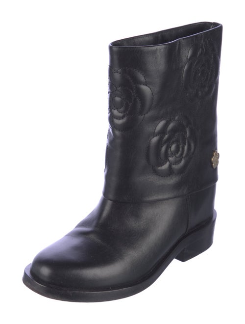 Chanel 2016 Interlocking CC Logo Moto Boots