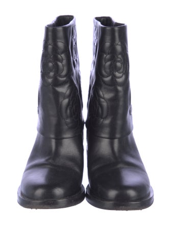 Chanel 2016 Interlocking CC Logo Moto Boots