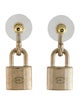 Chanel 2022 CC Padlock Drop Earrings