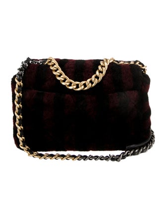 Chanel Medium Striped Shearling 19 Flap Bag
